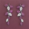 American Diamond Long Earring with Black Plating