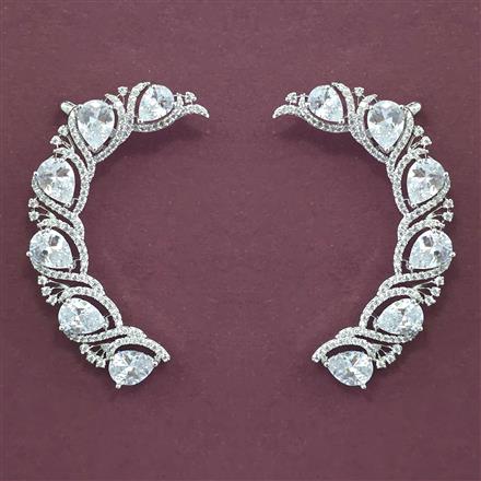 American Diamond Earcuff with Rhodium Plating