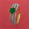 American Diamond Adjustable Ring with 2 Tone Plating