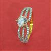 American Diamond Adjustable Ring with 2 Tone Plating