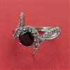 American Diamond Adjustable Ring with Rhodium Plating