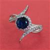 American Diamond Adjustable Ring with Rhodium Plating