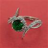 American Diamond Adjustable Ring with Rhodium Plating