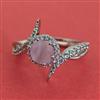 American Diamond Adjustable Ring with Rhodium Plating