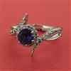 American Diamond Adjustable Ring with Rhodium Plating