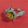 American Diamond Adjustable Ring with Rhodium Plating