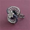 American Diamond Adjustable Ring with Black Plating