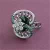 American Diamond Adjustable Ring with Black Plating