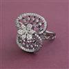 American Diamond Adjustable Ring with Black Plating
