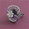 American Diamond Adjustable Ring with Black Plating