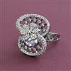 American Diamond Adjustable Ring with Black Plating