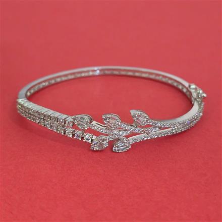 American Diamond Openable kada with Rhodium Plating 2 Tone Plating
