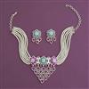 American Diamond Choker Necklace with Carat Plating