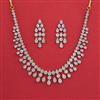 American Diamond Classic Necklace with Rhodium Plating 2 Tone Plating