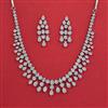 American Diamond Classic Necklace with Rhodium Plating 2 Tone Plating