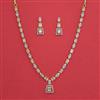 American Diamond Delicate Necklace with Rhodium Plating 2 Tone Plating Carat Plating