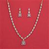 American Diamond Delicate Necklace with Rhodium Plating 2 Tone Plating Carat Plating