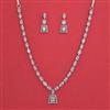 American Diamond Delicate Necklace with Rhodium Plating 2 Tone Plating Carat Plating