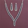 American Diamond Classic Necklace with Rhodium Plating