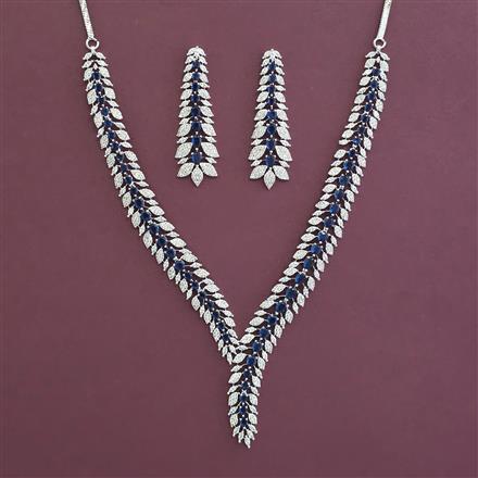 American Diamond Classic Necklace with Rhodium Plating