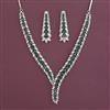 American Diamond Classic Necklace with Rhodium Plating