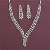 American Diamond Classic Necklace with Rhodium Plating