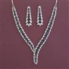 American Diamond Classic Necklace with Rhodium Plating