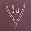 American Diamond Classic Necklace with Rhodium Plating
