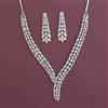 American Diamond Classic Necklace with Rhodium Plating
