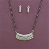 American Diamond Classic Mangalsutra with Rhodium Plating 2 Tone Plating