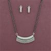 American Diamond Classic Mangalsutra with Rhodium Plating 2 Tone Plating
