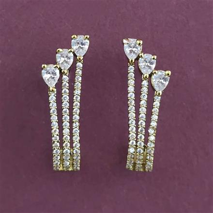American Diamond Classic Earring with Mehndi Plating