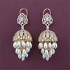 American Diamond Jhumki with Rhodium Plating Carat Plating