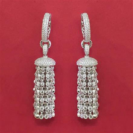 American Diamond Classic Earring with Rhodium Plating Carat Plating