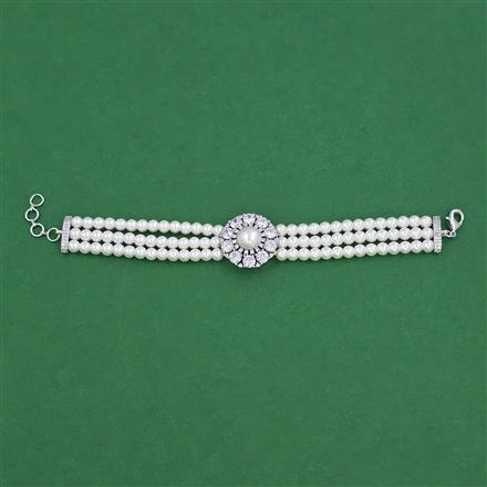 American Diamond Classic Bracelet with Rhodium Plating