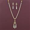 American Diamond Moti Pendant Set With Rhodium Plating 2 Tone Plating