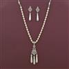American Diamond Moti Pendant Set With Rhodium Plating 2 Tone Plating
