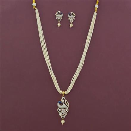 American Diamond Peacock Pendant Set With 2 Tone Plating