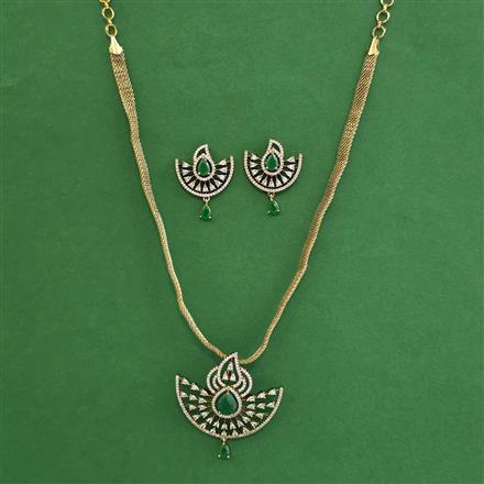 American Diamond Classic Pendant Set with Mehndi Plating