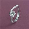 American Diamond Adjustable Ring with Rhodium Plating 2 Tone Plating Mehndi Plating