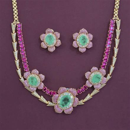 American Diamond Classic Necklace with Carat Plating