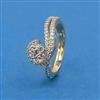 American Diamond Adjustable Ring with Rhodium Plating 2 Tone Plating Mehndi Plating