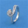 American Diamond Adjustable Ring with Rhodium Plating 2 Tone Plating Mehndi Plating