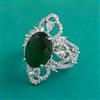 American Diamond Adjustable Ring with Rhodium Plating