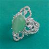 American Diamond Adjustable Ring with Rhodium Plating