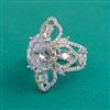 American Diamond Adjustable Ring with Rhodium Plating