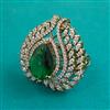 American Diamond Adjustable Ring with Mehndi Plating
