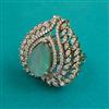 American Diamond Adjustable Ring with Mehndi Plating