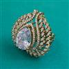American Diamond Adjustable Ring with Mehndi Plating