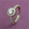 American Diamond Adjustable Ring with Rhodium Plating 2 Tone Plating Mehndi Plating